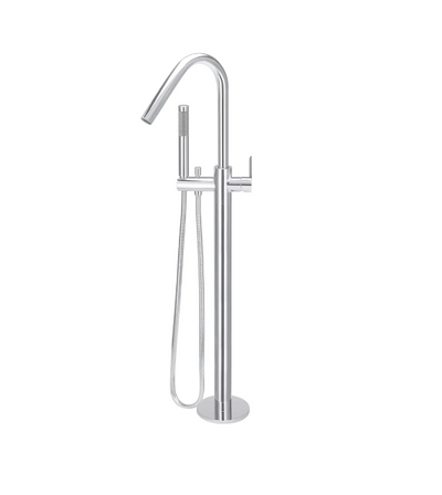 Meir Round Paddle Freestanding Bath Spout and Hand Shower Chrome