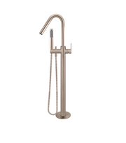 Meir Round Paddle Freestanding Bath Spout and Hand Shower Champagne