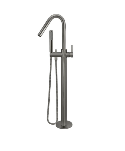 Meir Round Freestanding Bath Spout and Hand Shower - Shadow