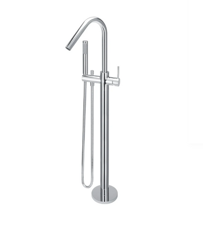 Meir Round Freestanding Bath Spout and Hand Shower - Polished Chrome