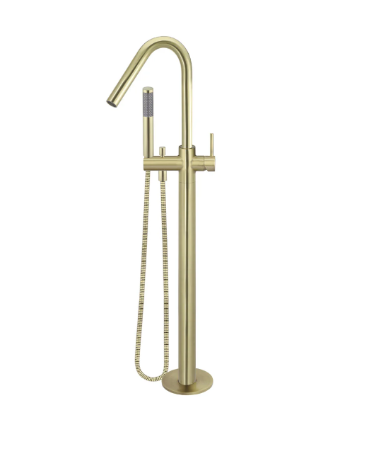 Meir Round Freestanding Bath Spout and Hand Shower - Tiger Bronze