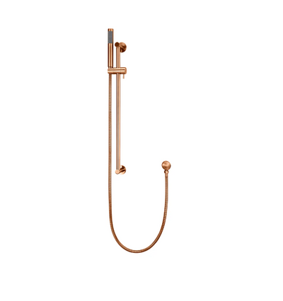 Meir Round Hand Shower on Rail Column Lustre Bronze