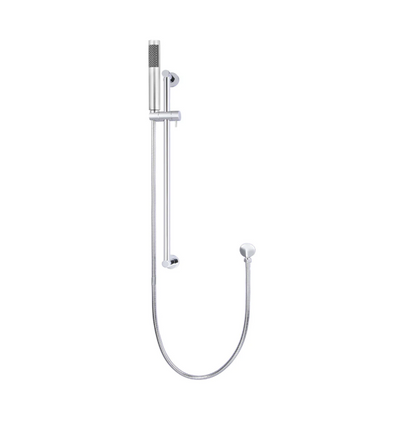 Meir Round Shower on Rail Column - Polished Chrome