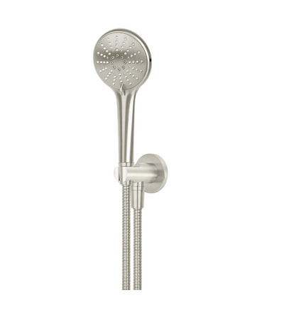 Meir Round three function hand shower on bracket Brushed Nickel