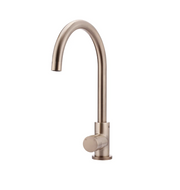 Meir Round Gooseneck Kitchen Mixer Tap with Pinless Handle - Champagne