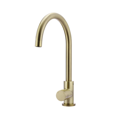 Meir Round Gooseneck Kitchen Mixer Tap with Pinless Handle - Tiger Bronze