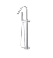 Meir Round Pinless Freestanding Bath Spout And Hand Shower Chrome