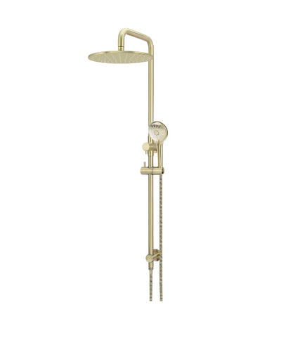 Meir Round Combination Shower Rail, 300mm Rose, Single Function Hand Shower - Tiger Bronze