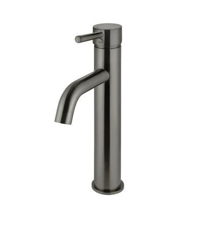 Meir Round Tall Curved Basin Mixer - Gunmetal