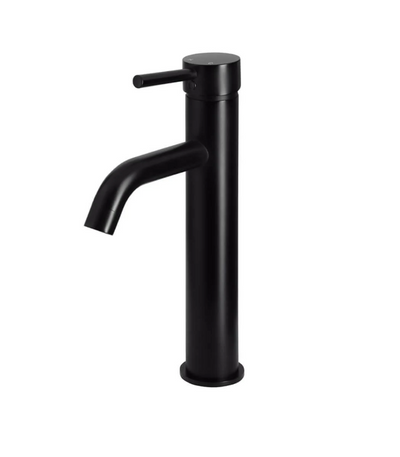 Meir Round Tall Basin Mixer Curved - Matte Black