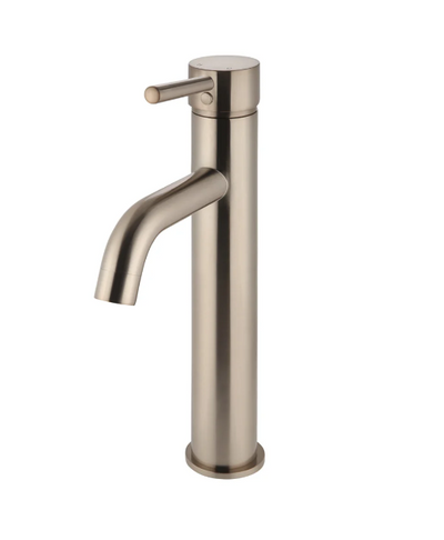 Meir Round Tall Basin Mixer Curved - Champagne