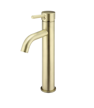 Meir Round Tall Basin Mixer Curved - Tiger Bronze