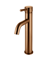 Meir Round Tall Basin Mixer Curved - Lustre Bronze