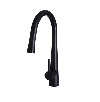 Meir Round Pull Out Kitchen Mixer Tap - Matte Black