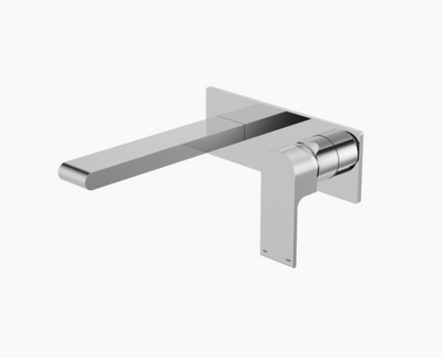 Nero Bianca Wall Basin Mixer on Back Plate - Chrome