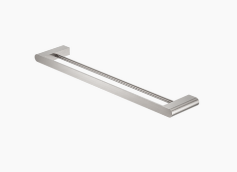 Nero Bianca Double Towel Rail 600mm - Brushed Nickel
