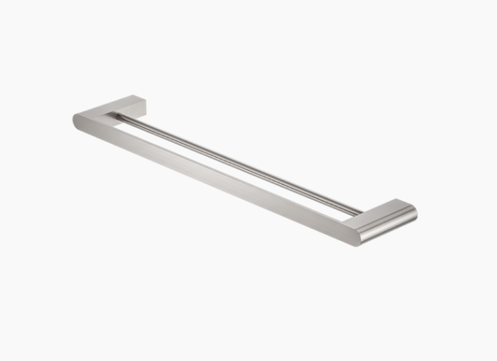 Nero Bianca Double Towel Rail 800mm - Brushed Nickel