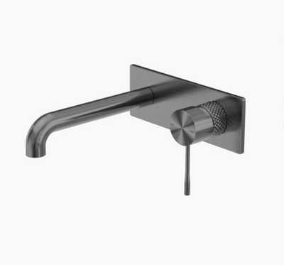 Nero Opal Wall Basin/Bath Mixer - Graphite