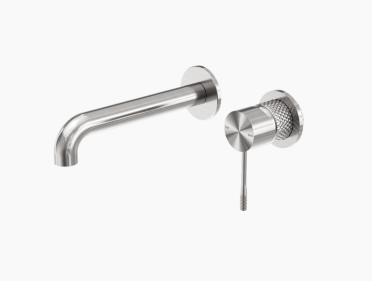 Nero Opal Wall Basin/Bath Mixer Seperate Back Plate - Brushed Nickel