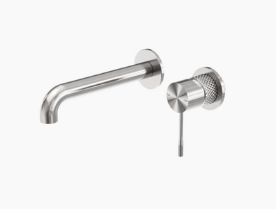 Nero Opal Wall Basin/Bath Mixer Seperate Back Plate - Brushed Nickel