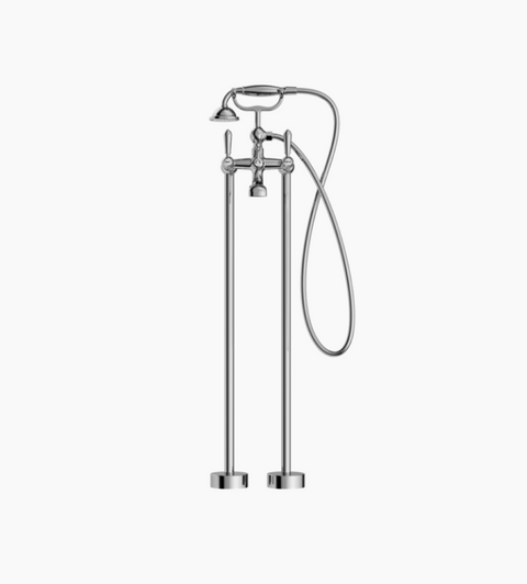 Nero York Free Standing Bath Set with Metal Hand Shower