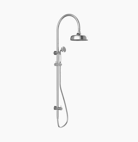 NERO YORK TWIN SHOWER WITH WHITE PORCELAIN HAND SHOWER