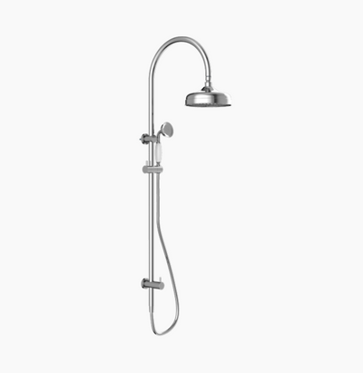 NERO YORK TWIN SHOWER WITH WHITE PORCELAIN HAND SHOWER