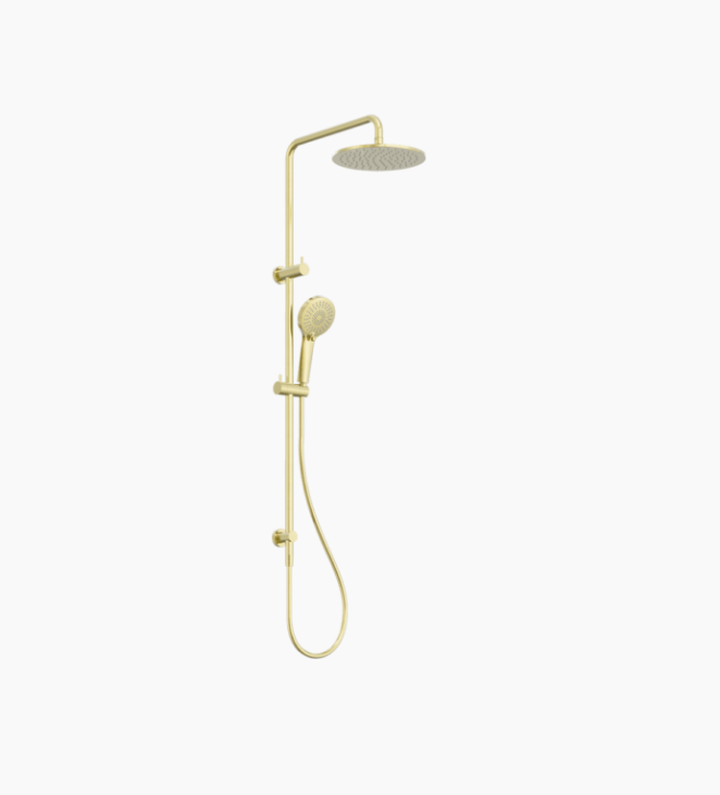 Round Twin Shower Brushed Gold