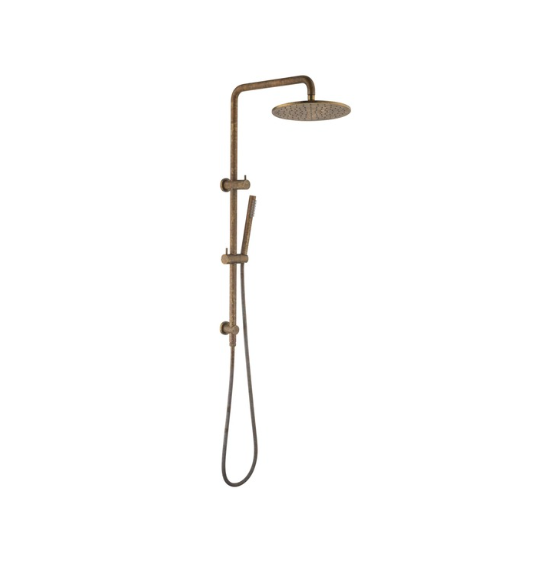 Bella Vista Mica Dual Shower Rail Aged Accelerated Living Brass