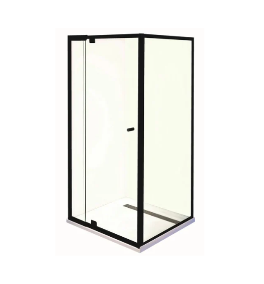 Telescopic Pivot Shower Screen Front & Return M61180 Black
