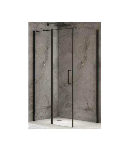 Hi Line Semi Frameless Shower Screen 1190 Black