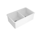 Turner Hastings Cuisine 85 x 46 Double Inset / Undermount Fine Fireclay Gloss White Sink