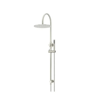Meir Round Gooseneck Shower Set with 300mm rose, Single-Function Hand Shower Brushed Nickel