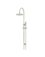 Meir Round Gooseneck Shower Set with 200mm rose, Single-Function Hand Shower Brushed Nickel
