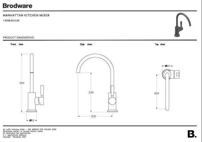 Brodware Manhattan Kitchen Mixer