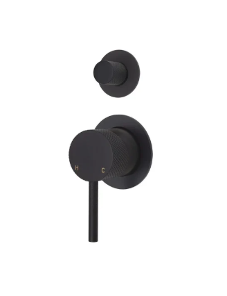 AXLE Wall Diverter Mixer on Small Round Plates