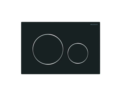 Sigma 20 Matte Black Round & Chrome Trim Button Flush Plate