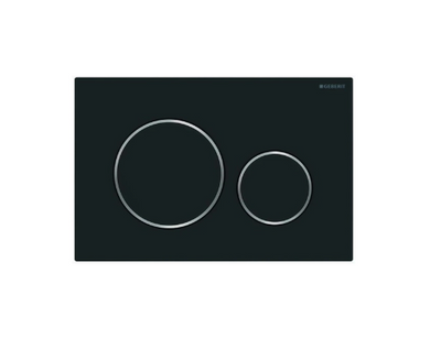Sigma 20 Matte Black Round & Chrome Trim Button Flush Plate