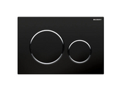 Sigma 20 Gloss Black & Chrome Trim Round Button Flush Plate