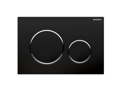 Sigma 20 Gloss Black & Chrome Trim Round Button Flush Plate
