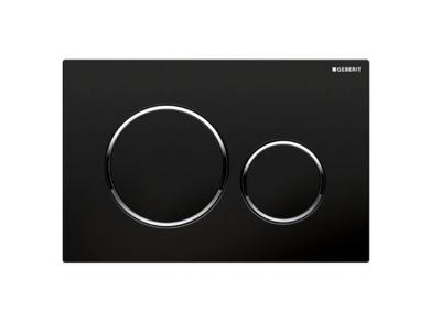 Sigma 20 Gloss Black & Chrome Trim Round Button Flush Plate
