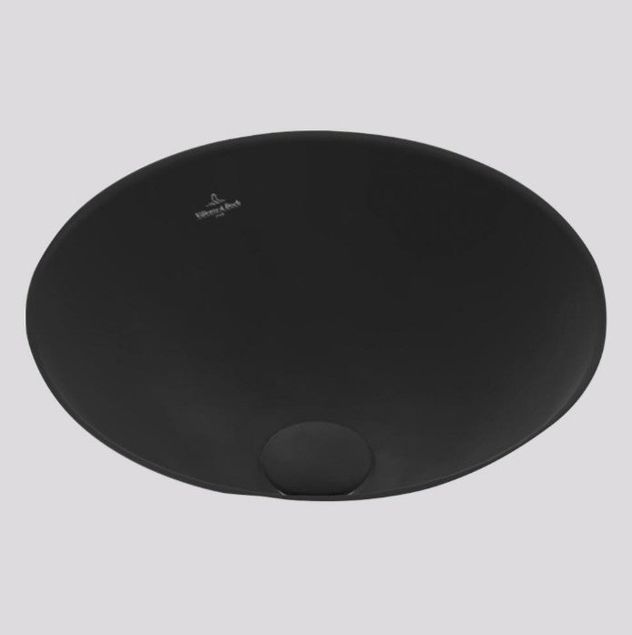 Villeroy & Boch Loop Slim 380mm Round Undercounter Basin Pure Black
