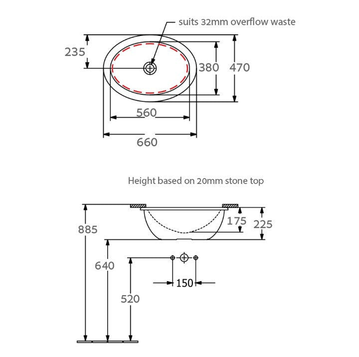 Villeroy & Boch Loop Slim 560 Undercounter Basin Pure Black