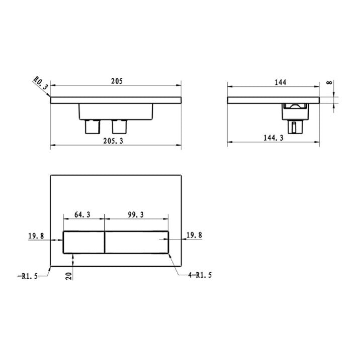 Villeroy & Boch 150S Flush Plate for VIConnect Mechanical Matte White