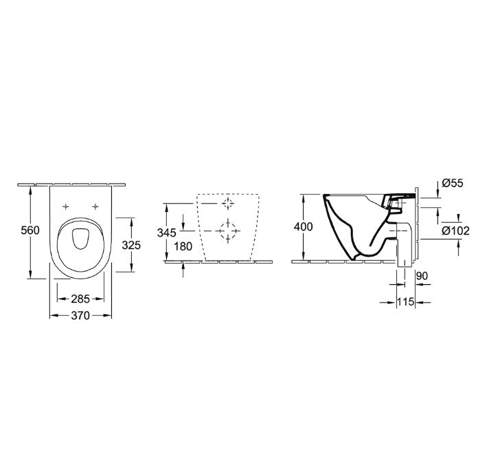 Villeroy & Boch Subway 2.0 DirectFlush Wall Faced Toilet Slim Seat