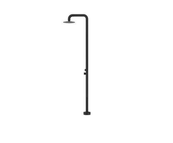 Bella Vista Mica Soft Square Freestanding Outdoor Shower Black