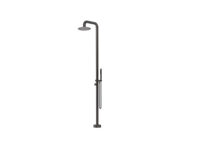 Bella Vista Mica Soft Square Freestanding Outdoor Shower Gun Metal