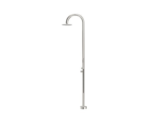 Bella Vista Mica Gooseneck Freestanding Outdoor Shower Brushed Nickel
