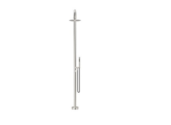 Bella Vista Mica Gooseneck Freestanding Outdoor Shower Brushed Nickel