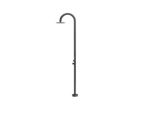 Bella Vista Mica Gooseneck Freestanding Outdoor Shower Gun Metal